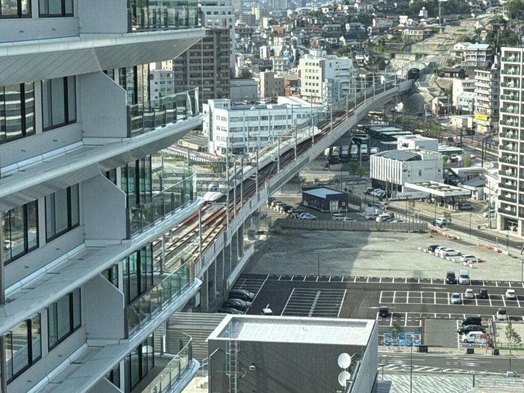 長崎マリオットホテルのMクラブラウンジからの景色