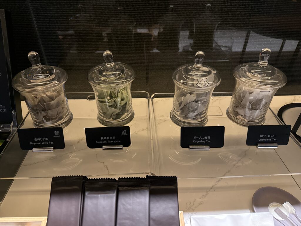 長崎マリオットホテルMクラブラウンジのお茶パック・紅茶パック