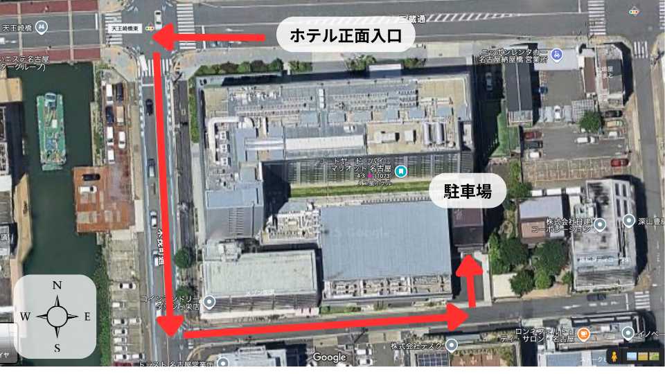 コートヤード・バイ・マリオット名古屋の駐車場地図