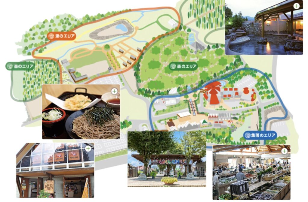 道の駅ろまんちっく村の全体図