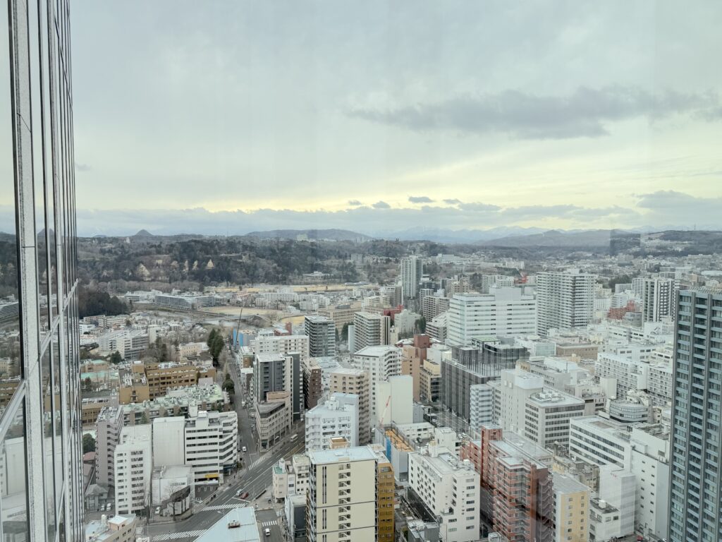 ウェスティンホテル仙台のクラブラウンジからの景色