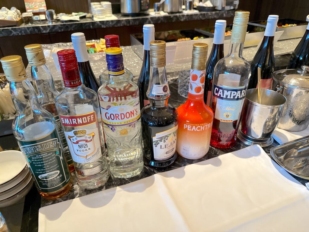 ウェスティンホテル仙台のクラブラウンジ(カクテルタイム)のアルコール内容