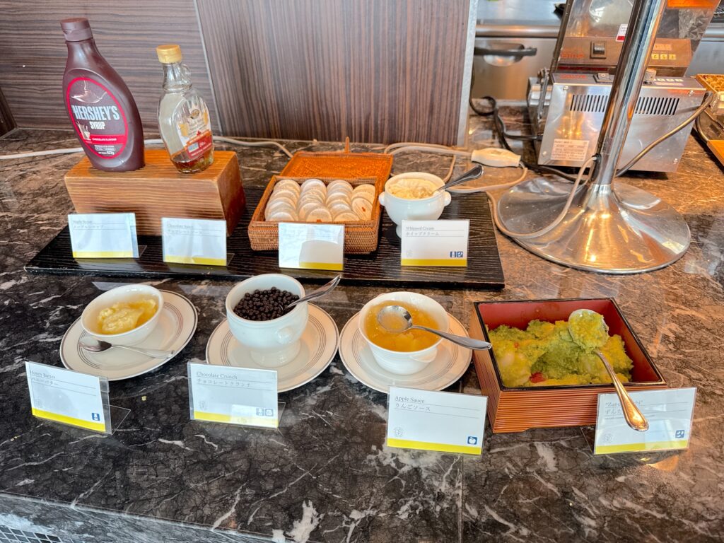 ウェスティンホテル仙台の朝食レストランのデザートコーナー