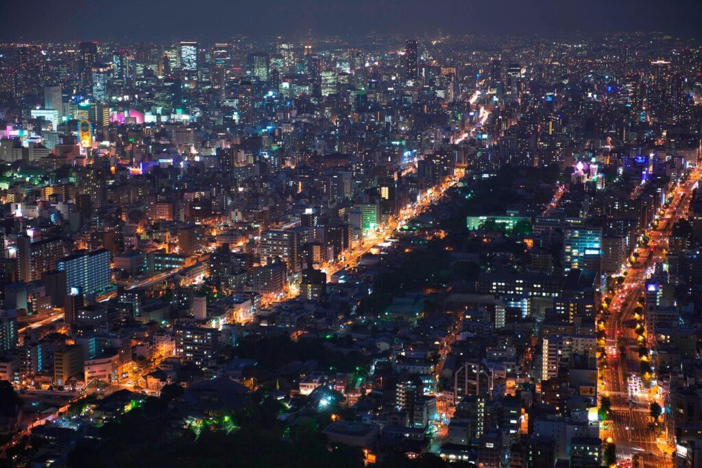 大阪マリオット都ホテルの客室からの夜景