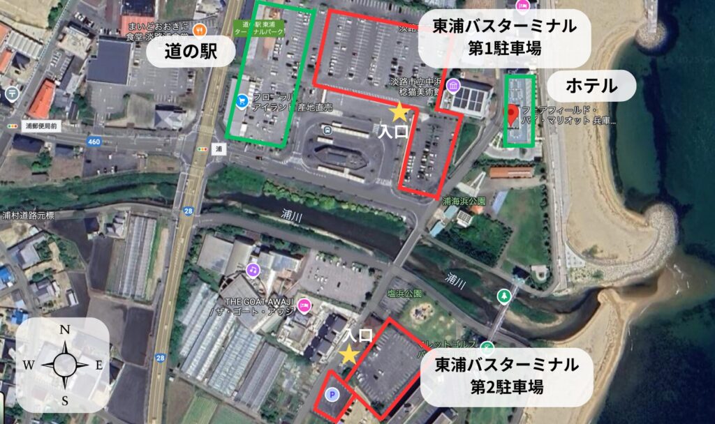 フェアフィールド・バイ・マリオット兵庫淡路島東浦の駐車場マップ