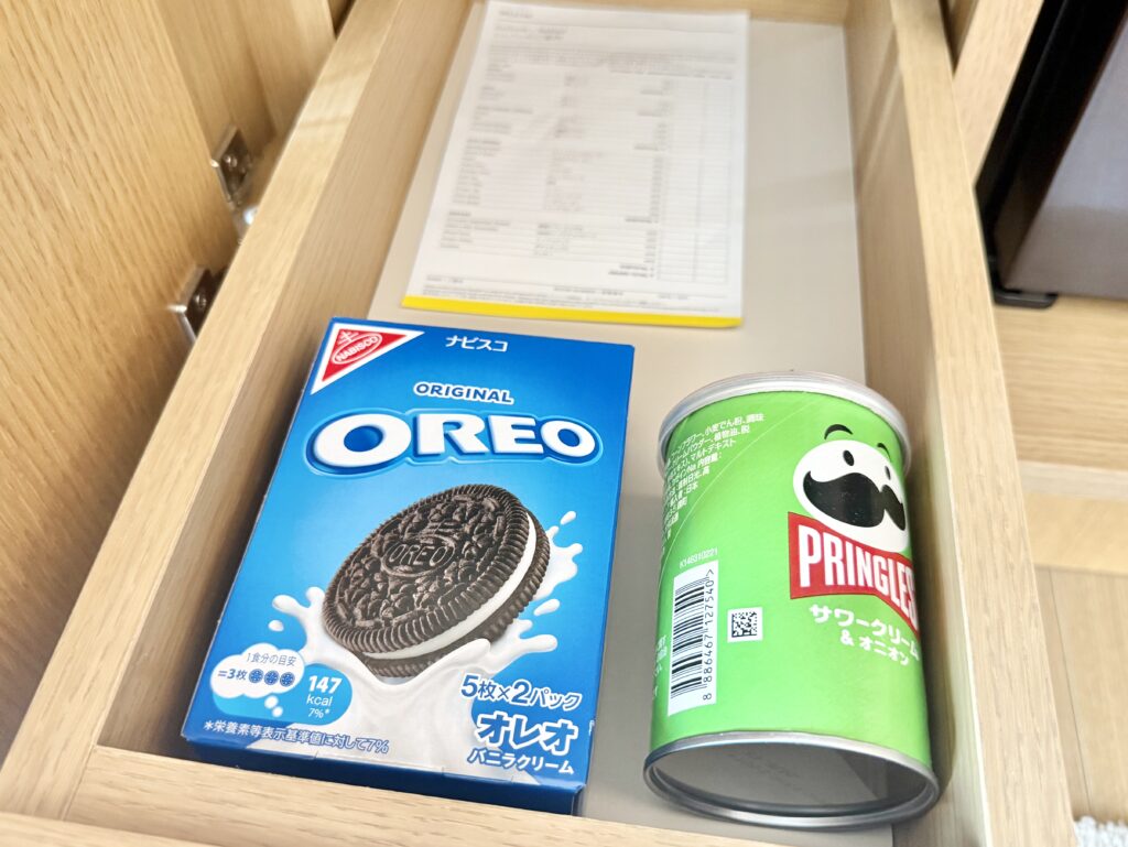 ウェスティンホテル横浜の「クラブコーナーキング」の客室のミニバー