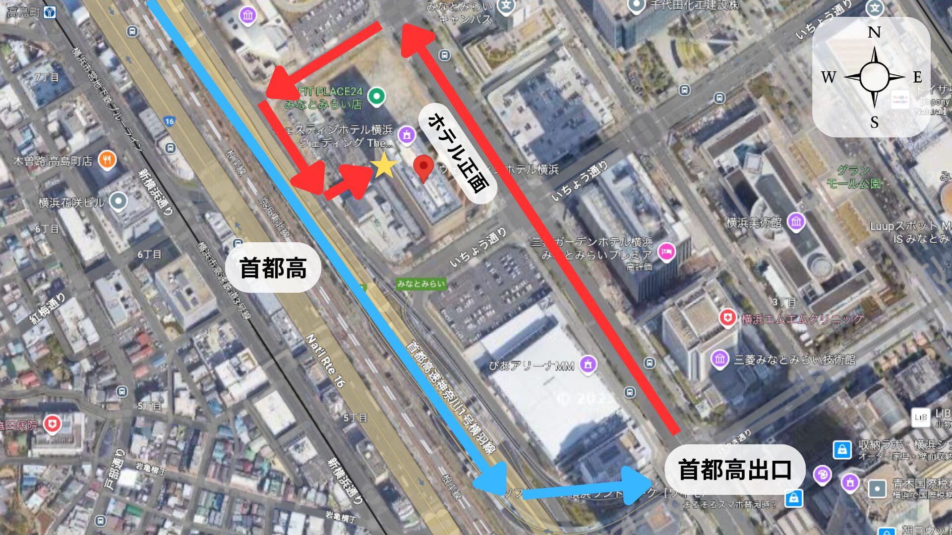 ウェスティンホテル横浜の駐車場マップ