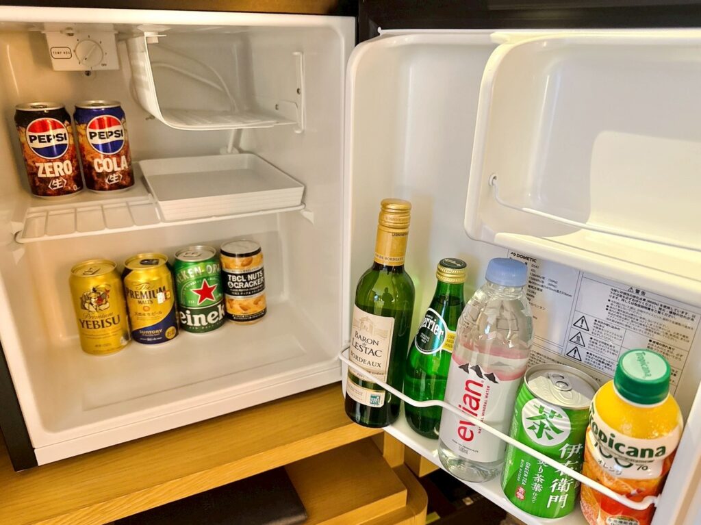 ウェスティン都ホテル京都の客室の冷蔵庫