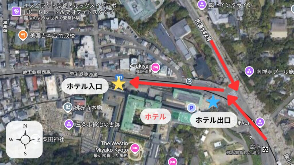 ウェスティン都ホテル京都の駐車場マップ