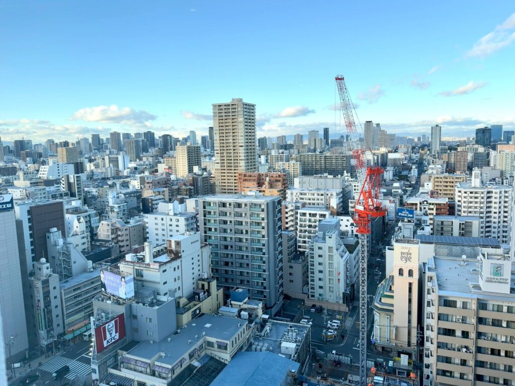 シェラトン都ホテル大阪のクラブラウンジの景色