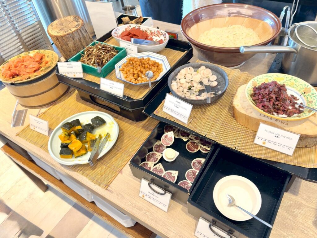 琵琶湖マリオットホテルの朝食レストラン「Grill&Dining G」の朝食ビュッフェ