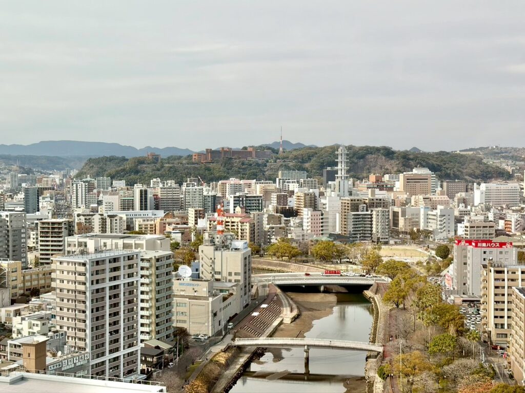 シェラトン鹿児島のクラブラウンジからの景色